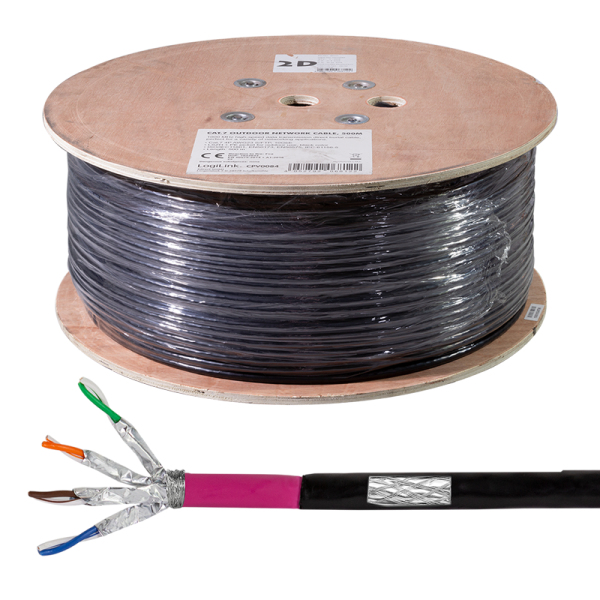 LogiLink CPV0084 netværkskabel Sort 500 m Cat7 S/FTP (S-STP) Rund