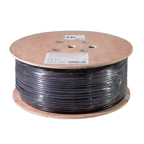 LogiLink CPV0084 netværkskabel Sort 500 m Cat7 S/FTP (S-STP) Rund