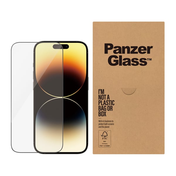 PanzerGlass ® Screen Protector iPhone 14 Pro | Ultra-Wide Fit | BULK Genomskinligt skärmskydd Apple 50 styck
