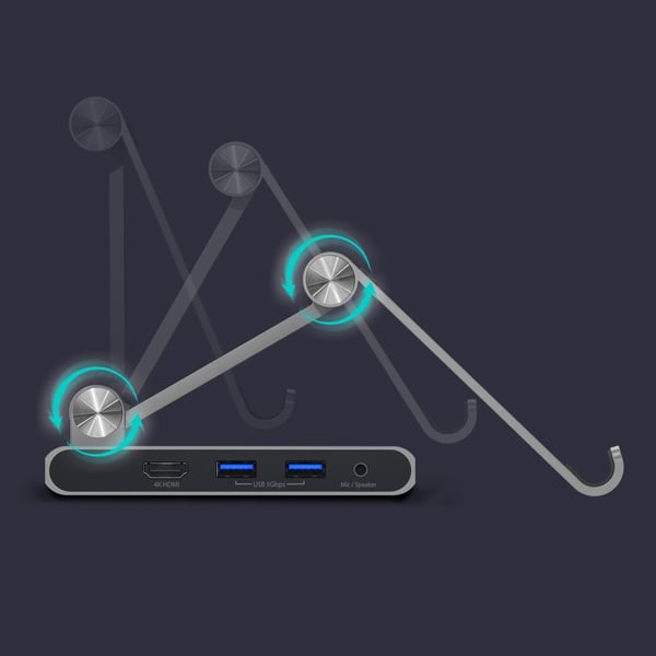 j5create JTS224-N Multi-Angle-stativ med docking-station til iPad Pro®