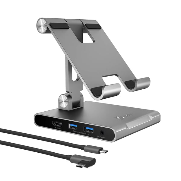 j5create JTS224-N Multi-Angle-stativ med docking-station til iPad Pro®