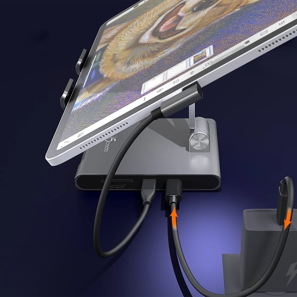 j5create JTS224-N Multi-Angle-stativ med docking-station til iPad Pro®