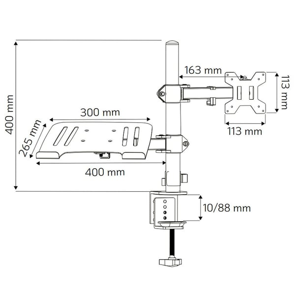 Techly ICA-LCD 174NB skærmbeslag og -stativer 81,3 cm (32") Skrivebord Sort