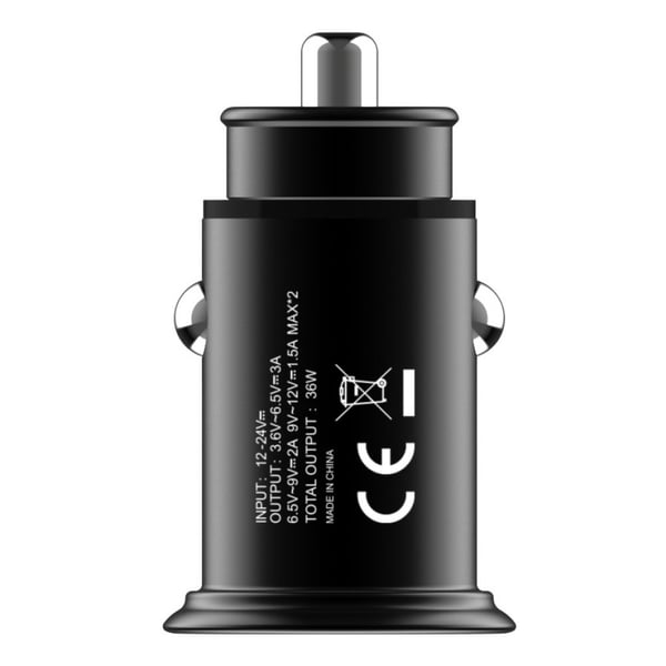 Techly IUSB2-CAR5-AA36W oplader til mobil enhed Universel Sort Cigartænder Hurtig opladning Automatisk