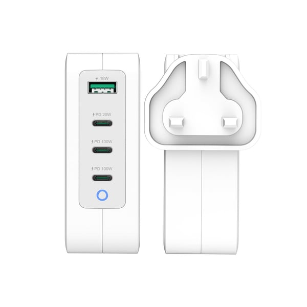 j5create JUP43130F-FN 130W GaN 4-ports USB-C®-oplader - UK