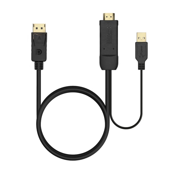 AISENS A122-0641 videokaapeli-adapteri 1,8 m HDMI-tyyppi A (vakio) DisplayPort + USB Type-A Musta