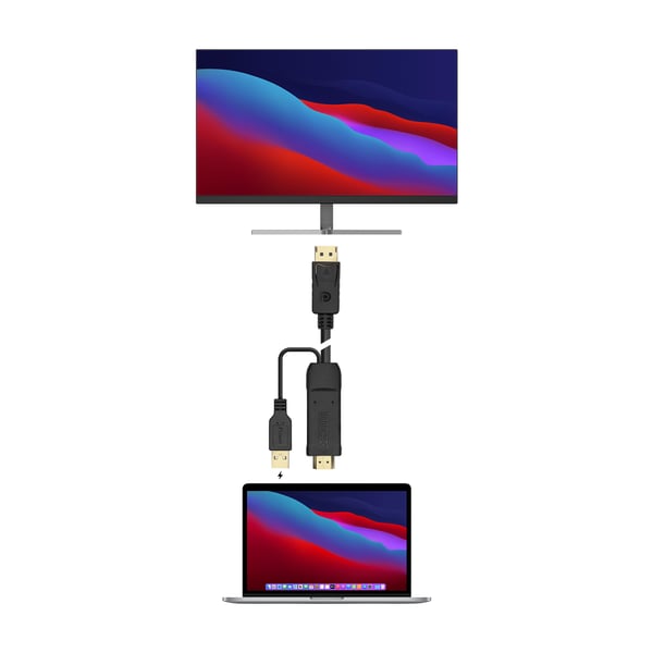 AISENS A122-0641 videokaapeli-adapteri 1,8 m HDMI-tyyppi A (vakio) DisplayPort + USB Type-A Musta
