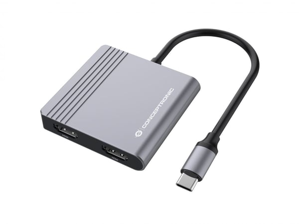 Conceptronic DONN13G kannettavien tietokoneiden telakka ja porttitoistin Langallinen USB 3.2 Gen 1 (3.1 Gen 1) Type-C Harmaa