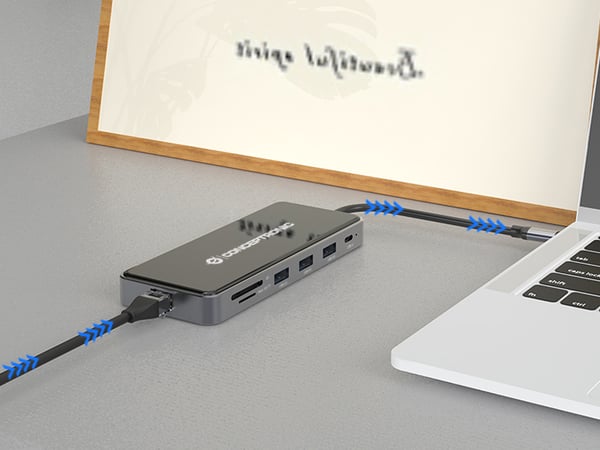 Conceptronic DONN14G kannettavien tietokoneiden telakka ja porttitoistin Langallinen USB 3.2 Gen 1 (3.1 Gen 1) Type-C Harmaa