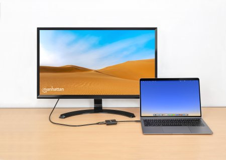 Manhattan 130622 kannettavien tietokoneiden telakka ja porttitoistin Langallinen USB 3.2 Gen 1 (3.1 Gen 1) Type-C Musta