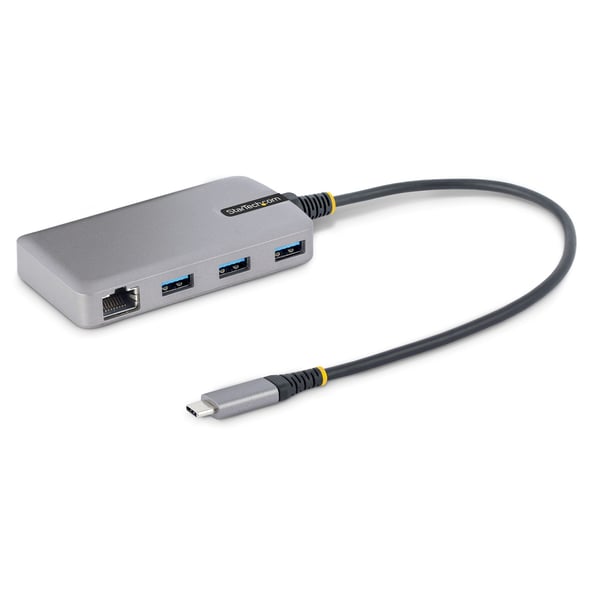 StarTech.com 3-Port USB-C Hub med Ethernet, 3x USB-A porte, Gigabit Ethernet, USB 3.0 5Gbps, Bus-Po