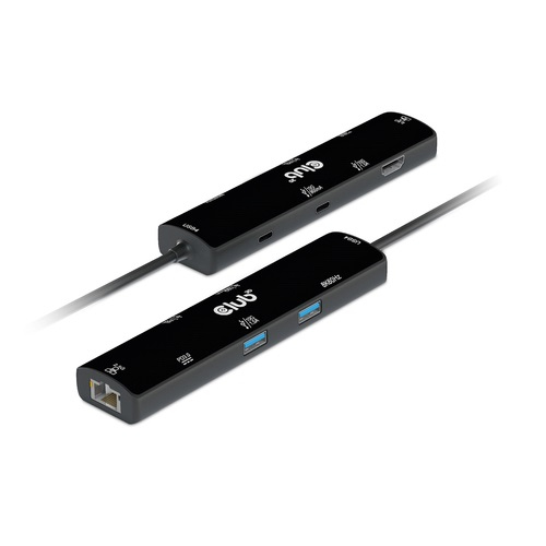CLUB3D CSV-1599 kannettavien tietokoneiden telakka ja porttitoistin USB 3.2 Gen 1 (3.1 Gen 1) Type-C Musta