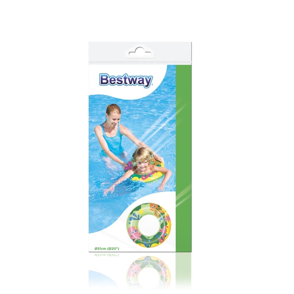 Bestway 36113 pool- och badmadrass Blå, Orange, Gul Mönstrad Vinyl Badring