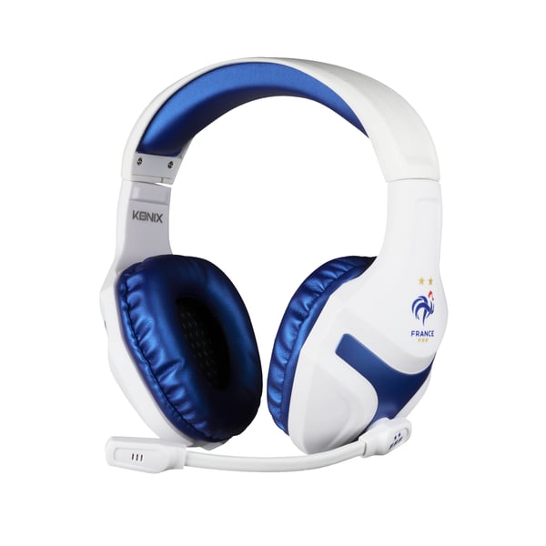 Konix KX FFF UNIV WHITE GAMING HEADSET Ledningsført Spil Blå, Hvid