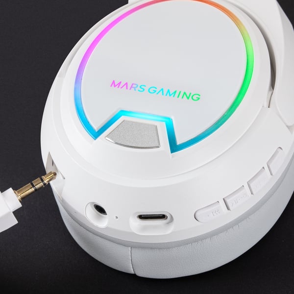 Mars Gaming MHW-100 Headset Kabel & trådløs Spil USB Type-C Hvid