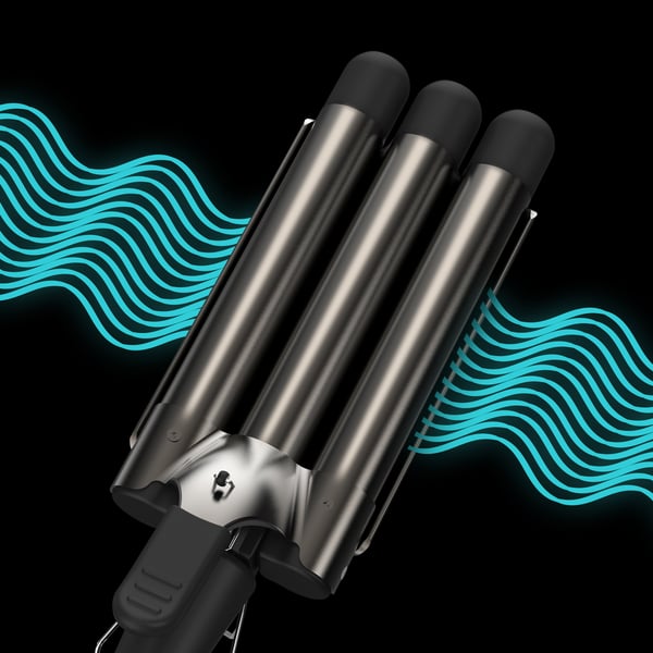Revamp Progloss Deep Beach Waver Rakennetta antama kiharrin Lämmin Musta 3 m