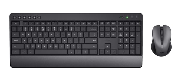 Trust Trezo näppäimistö Sisältää hiiren Universaali Langaton RF QWERTY Italia Musta