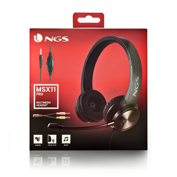NGS MSX 11 PRO Headset Ledningsført Spil Sort