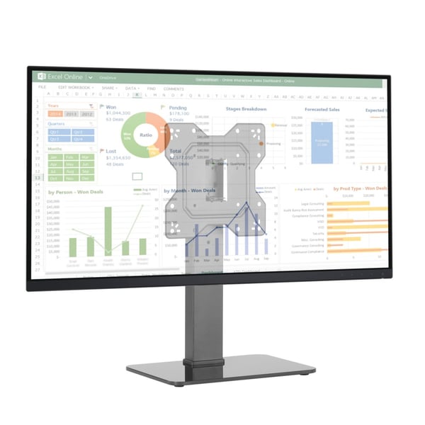 Techly ICA-LCD 323S skærmbeslag og -stativer 109,2 cm (43") Skrivebord Sort