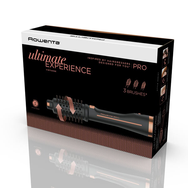 Rowenta Ultimate Experience CF9625 Varmluftsbørste Varm Sort, Bronze 750 W
