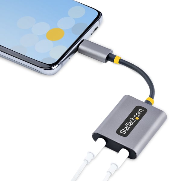 StarTech.com USB-C kuulokejakaja, USB Type C kaksoiskuulokeadapteri mikrofonitulolla, USB C -liitäntään
