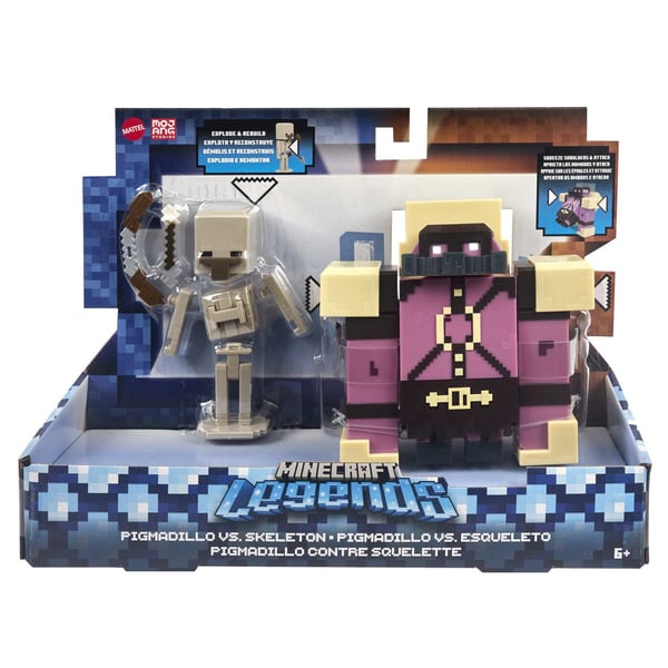Minecraft LEGENDS PIGMADILLO VS SKELETON Figures