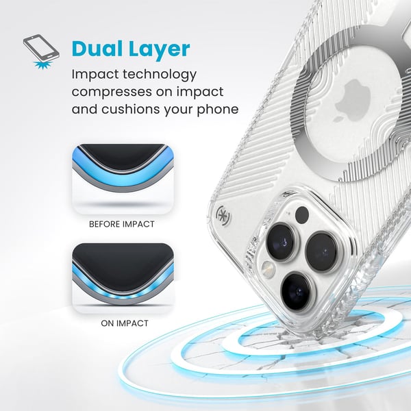 Speck Presidio Perfect-Clear Grip MagSafe til iPhone 16 Pro Max gennemsigtig