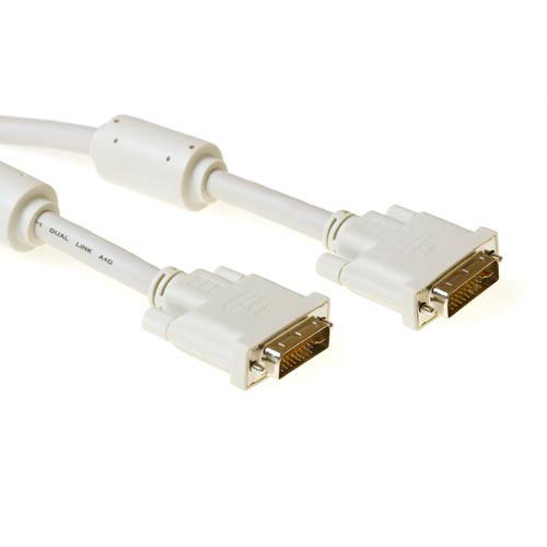 ACT DVI-I Dual Link connection cable, M -M, Ivory 2.0m DVI kabel 2 m