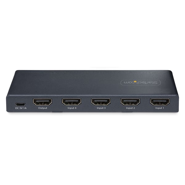 StarTech.com 8K HDMI-switch med 4 portar, HDMI 2.1-switcher 4K 120 Hz HDR10+, 8K 60 Hz UHD, HDMI-switch 4 in 1 ut, automatisk/manuell källväxling, strömadapter och fjärrkontroll ingår