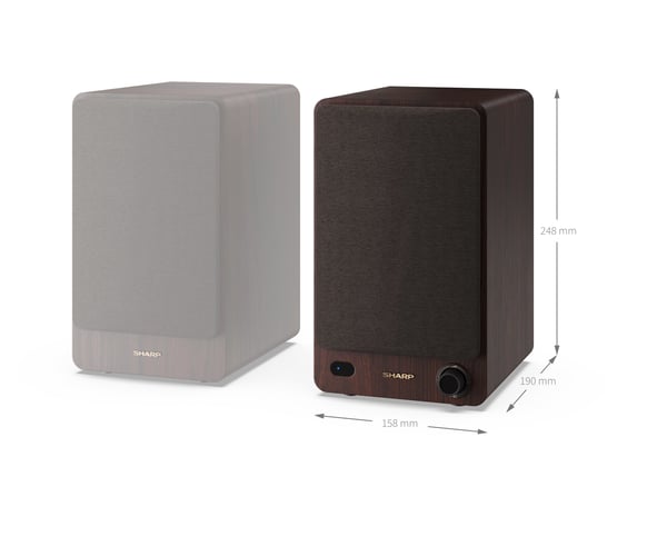 Sharp BOOKSHELF SPEAKERS 2-suuntainen Ruskea Langallinen & langaton 60 W