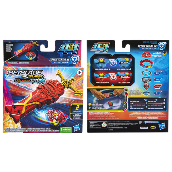 Beyblade Burst QuadStrike Xcalius Power Speed Launcher Pack Kæmpende spinnende top