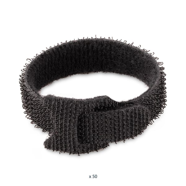 StarTech.com B506I-HOOK-LOOP-TIES nippuside Koukullinen ja lenkillinen nippuside Nailon Musta 50 kpl
