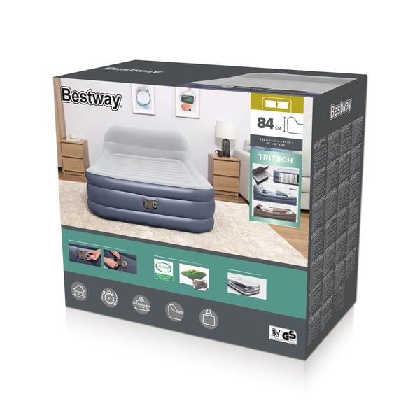 Bestway 67923 / 23 ilmapatja Kaksoispatja Harmaa, Valkoinen Unisex