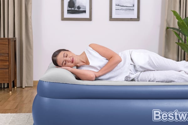 Bestway 67614 / 23 luftmadrass Dubbelmadrass Blå, Vit Unisex