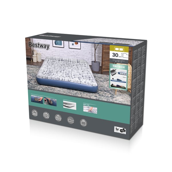 Bestway 67836 / 23 luftmadras Dobbelt madras Blå, Grå, Hvid Unisex