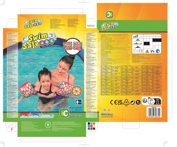 Bestway 32183 / 23 baby svømmeflyder Stof Forskellige farver Svømmearmbånd