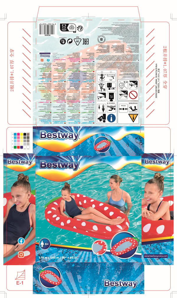 Bestway 43644 / 23 pool- och badmadrass Multifärg Mönstrad