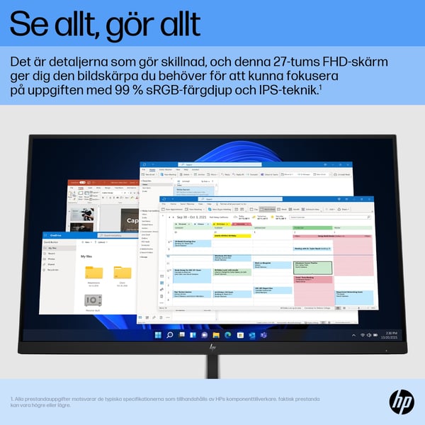 HP E27 G5 68,60 cm (27\") FHD-skärm 1920x1080 16:9 HDMI DP [Energiklass D] (6N4E2AA#ABB)