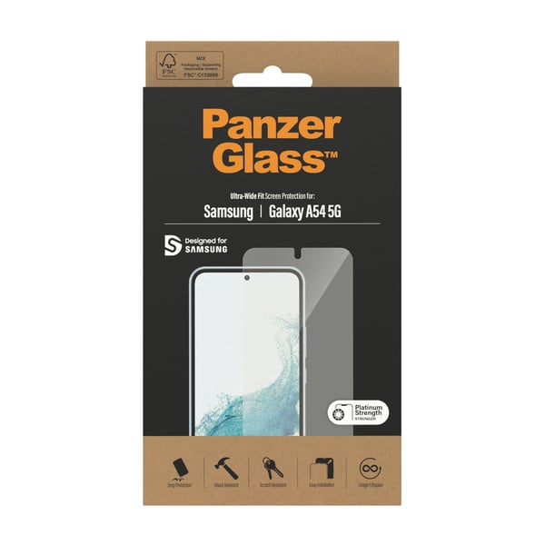PanzerGlass ® Screen Protector Samsung Galaxy A54 5G | Ultra-Wide Fit Genomskinligt skärmskydd 1 styck