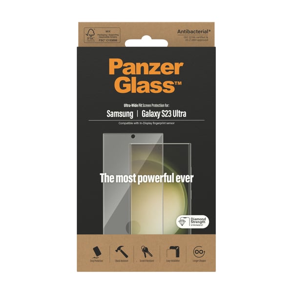 PanzerGlass ® Skærmbeskyttelse Samsung Galaxy S23 Ultra | Ultra-Wide Fit