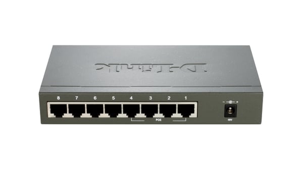 D-Link DES-1008PA nätverksswitchar Ohanterad Fast Ethernet (10/100) Strömförsörjning via Ethernet (PoE) stöd Svart