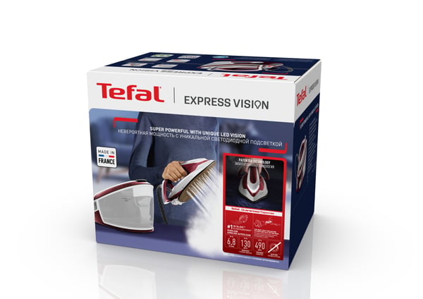 Tefal Express Vision SV8150 2800 W 1,8 l Durilium AirGlide Autoclean soleplate Röd, Vit