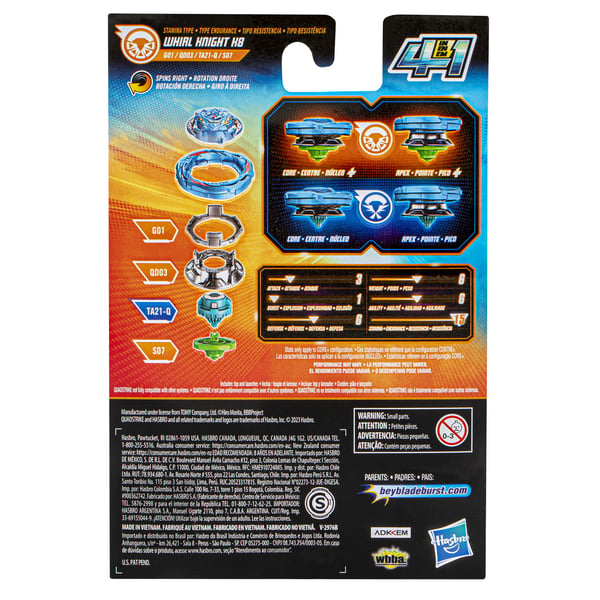 Beyblade Burst QuadStrike Whirl Knight Battle-snurrleksak