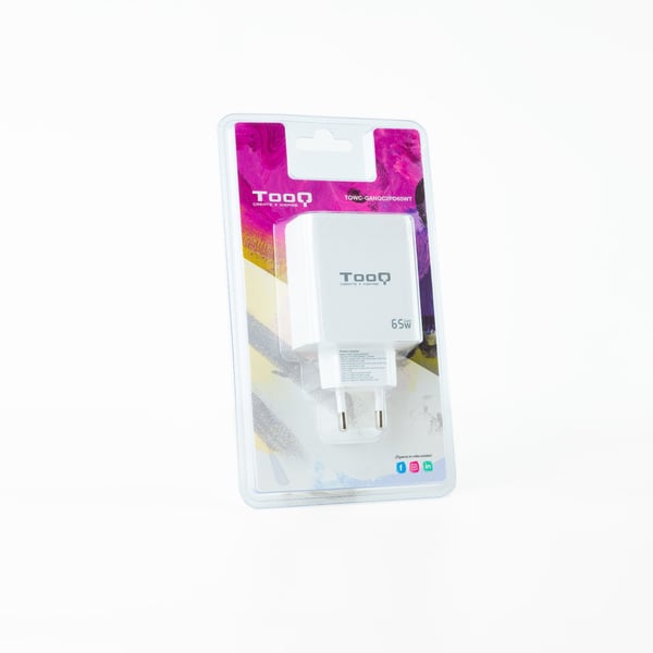 TooQ TQWC-GANQC2PD65WT oplader til mobil enhed Universel Hvid Vekselstrøm Hurtig opladning Indendørs