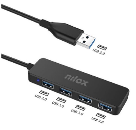Nilox HUB USB 4 PORTE USB 3.0 0 Mbit/s Nilox HUB USB 4 PORTE USB 3.0 0 Mbit/s