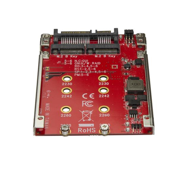 StarTech.com M.2 till SATA-adapter - Dubbelplats M.2 NGFF SSD-adapter för 2,5-tums enheter - RAID - Spei