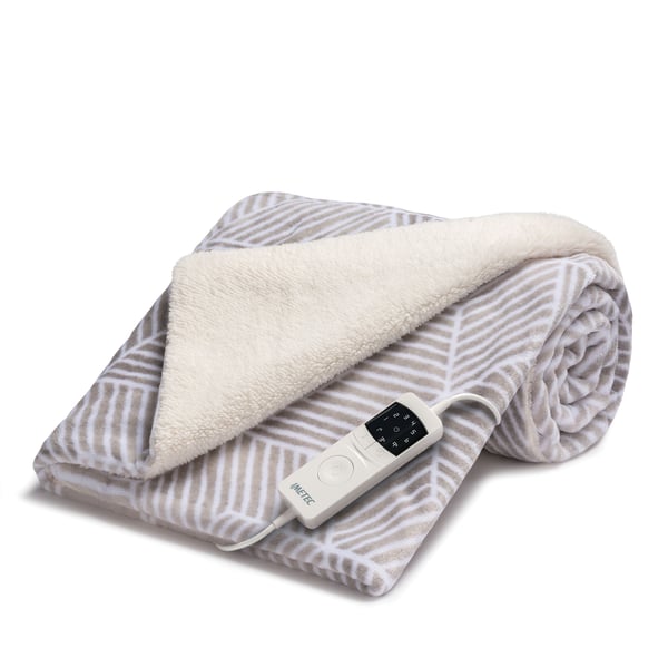 Imetec Adapto Plus Velvet & Sherpa 160x120 Elektrisk tæppe 150 W Grå Polyester