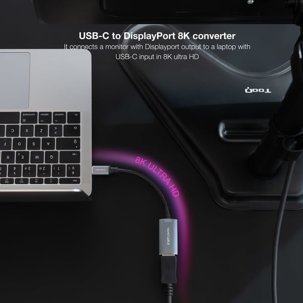 Nanocable 10.16.4104-G videokaapeli-adapteri 0,15 m USB Type-C DisplayPort Harmaa