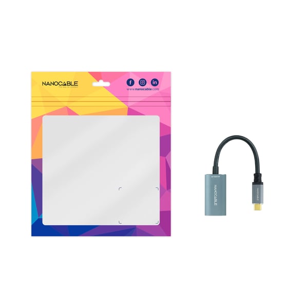 Nanocable 10.16.4104-G videokaapeli-adapteri 0,15 m USB Type-C DisplayPort Harmaa