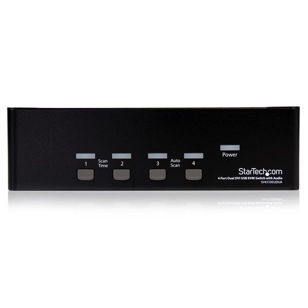 StarTech.com 4-portars Dual DVI USB KVM-switch/omkopplare med ljud och USB 2.0-hubb
